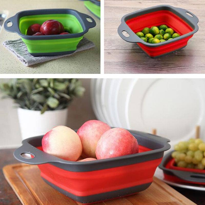 Square Foldable Washing Basket Colander